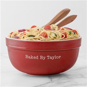 Classic Personalized Ceramic Serving Bowl-Red