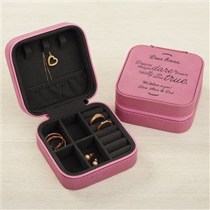 Inspiration For Her Personalized Leatherette Jewelry Case -Pink
