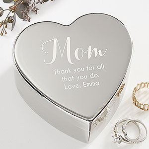 To My Mother Personalized Silver Heart Keepsake Box-41266