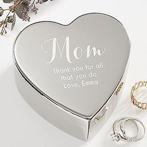 Personalized Silver Heart Keepsake Box - To My Mother