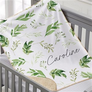 Botanical Baby Personalized 30x40 Sherpa Baby Blanket