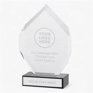 Personalized Logo Glass Geometric Flame Award  - 41285