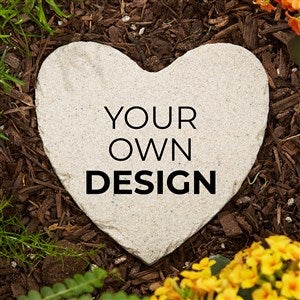 Design Your Own Personalized Small Heart Garden Stone - 5.75 x 5.75- White