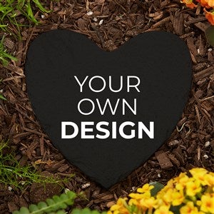 Design Your Own Personalized Small Heart Garden Stone - 5.75 x 5.75- Black