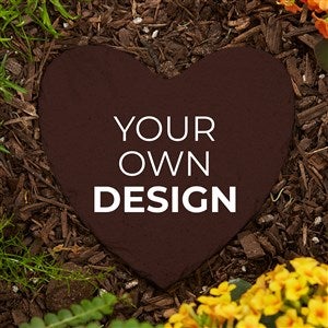 Design Your Own Personalized Small Heart Garden Stone - 5.75 x 5.75- Brown