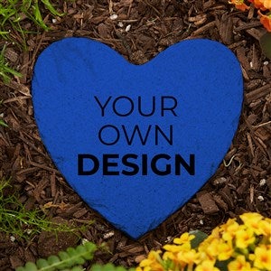 Design Your Own Personalized Small Heart Garden Stone - 5.75 x 5.75- Blue