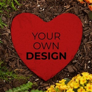 Design Your Own Personalized Small Heart Garden Stone - 5.75 x 5.75- Red