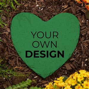 Design Your Own Personalized Small Heart Garden Stone - 5.75 x 5.75- Green