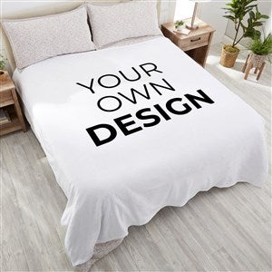 Design Your Own Personalized 90x90 Plush Queen Fleece Blanket- White