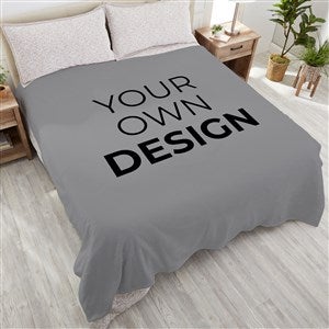 Design Your Own Personalized 90x90 Plush Queen Fleece Blanket- Grey