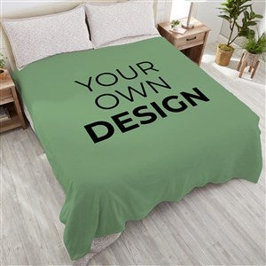 Design Your Own Personalized 90x90 Plush Queen Fleece Blanket- Sage Green