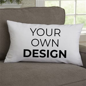 Design Your Own Personalized Lumbar Velvet Throw Pillow- White