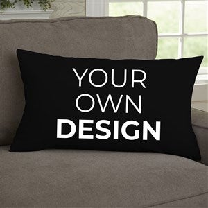 Design Your Own Personalized Lumbar Velvet Throw Pillow- Black