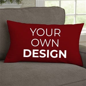 Design Your Own Personalized Lumbar Velvet Throw Pillow- Burgundy