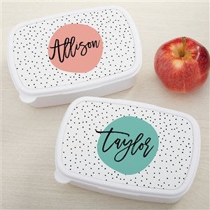 Modern Polka Dot Personalized Lunch Box