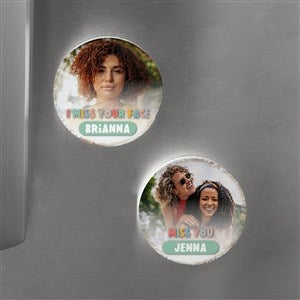 I Miss You Personalized Round Fridge Magnet