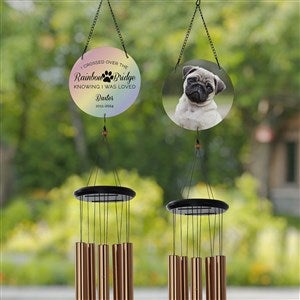 Rainbow Bridge Pet Memorial Personalized Photo Wind Chime