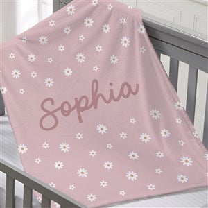 Retro Daisy Personalized 30x40 Plush Fleece Blanket