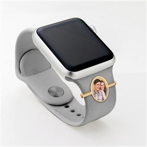 Personalized Smart Watch Photo Oval Charm- Gold