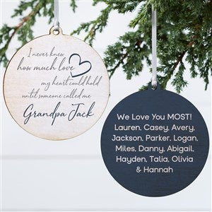 Grandparents Love Personalized Ornament- 3.75 Wood - 2 Sided