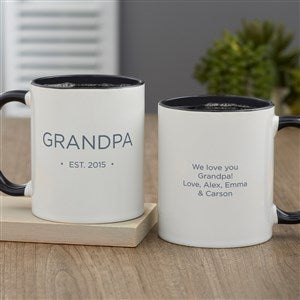 Grandma & Grandpa Established Personalized Coffee Mug 11oz.- Black