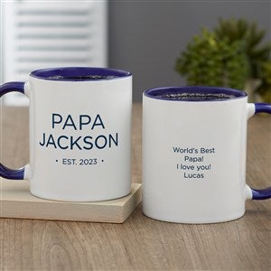 Grandma & Grandpa Established Personalized Coffee Mug 11oz.- Blue