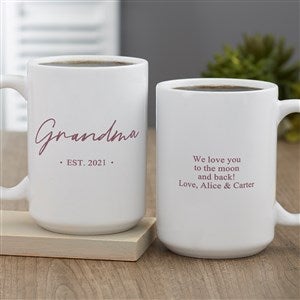 Grandma & Grandpa Established Personalized Coffee Mug 15 oz.- White