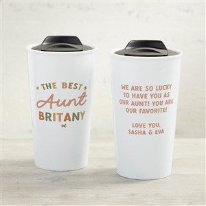 The Best Auntie Personalized 12 oz. Double-Walled Ceramic Travel Mug