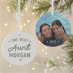 The Best Auntie Personalized Ornament- 3.75 Matte - 2 Sided
