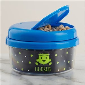 Trick or Treat Halloween Characters Personalized Toddler Snack Cup - Blue