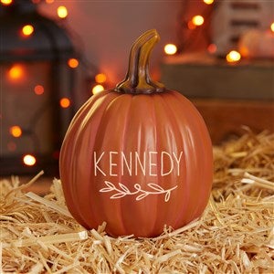 Thankful Grateful Blessed Personalized Pumpkin - Small Orange