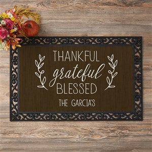 Thankful Grateful Blessed Personalized Doormats- 20x35