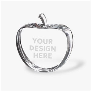 Engraved Logo Crystal Apple Keepsake  - 41565