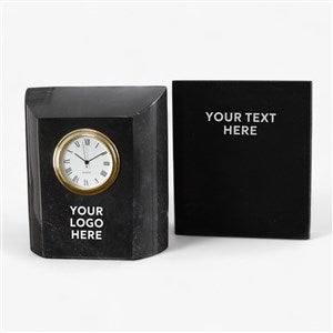 Personalized Logo Marble Desk Clock  - 41572