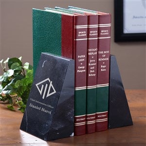 Personalized Logo Marble Bookends - 41573