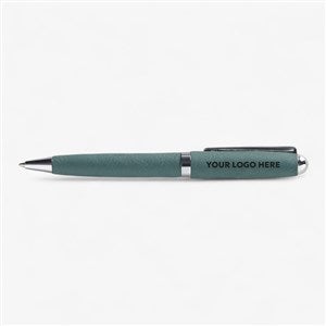 Personalized Logo Leatherette Pen- Teal  - 41625