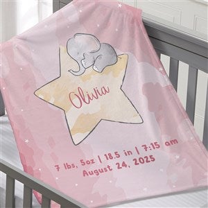 Baby Elephant Personalized 30x40 Plush Fleece Blanket