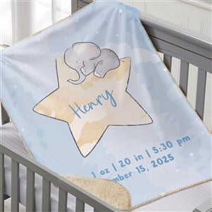 Baby Elephant Personalized 30x40 Sherpa Blanket