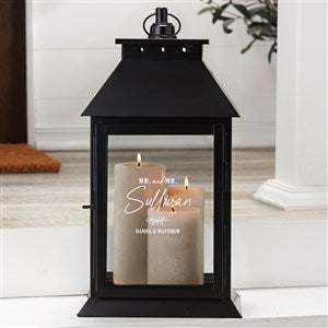 Botanical Wedding Personalized Black Decorative Wedding Candle Lantern