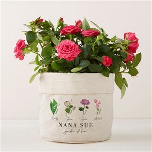 Personalized Canvas Flower Planter - Birth Month Flower - 5x6