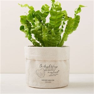 Personalized Canvas Flower Planter - On Angel's Wings