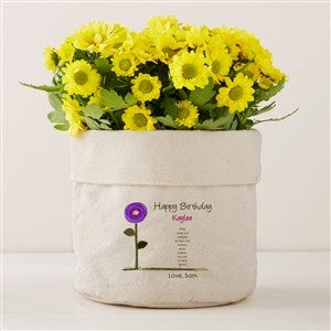 Birthday Blooms Personalized Canvas Flower Planter- 5x6