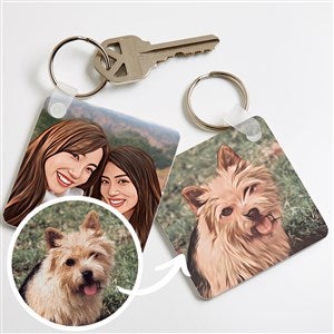Cartoon Yourself Personalized Photo Keychain