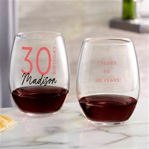 Birthday Bash Personalized Wine Glass Collection