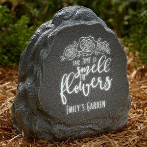 Smell the Flowers Personalized LED Outdoor Garden Stone