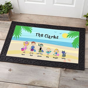 Personalized Doormat - Summer Family Characters