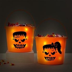 Personalized Frankenstein Light Up Halloween Treat Bucket