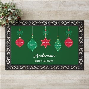 Retro Christmas Ornament Personalized Doormat - 20x35