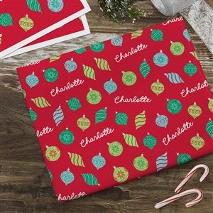 Retro Ornament Personalized Wrapping Paper Sheets - Set of 3