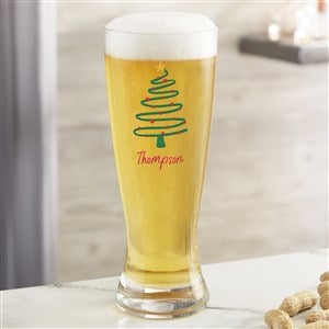 Abstract Christmas Tree Personalized Christmas 23oz. Pilsner Glass